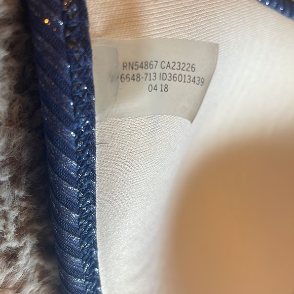 Victoria’s Secret Pink Shine Blue/Silver Shimmer Halter Bikini Swim Top - Picture 6 of 7